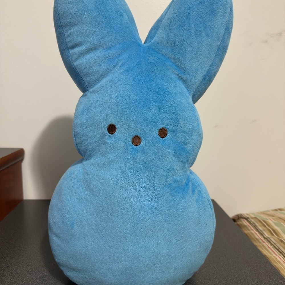 Blue Plush Bunny Accent Pillow
